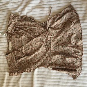 Green floral tie top